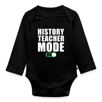 Mode Professeur d’histoire activé - Body Bébé bio manches longues - noir - Devant
