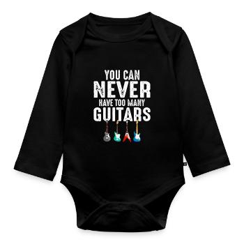 You Can Never Have Too Many Guitars Gitarre - Baby Bio-Langarm-Body - Schwarz - Vorne