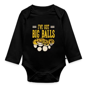 Banana Ball Phyton I've Got Big Balls - Baby Bio-Langarm-Body - Schwarz - Vorne