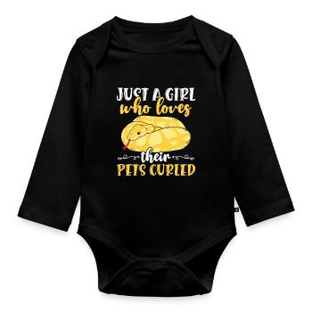 Banana Ball Python Just A Girl Who Loves Their - Baby Bio-Langarm-Body - Schwarz - Vorne