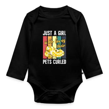Banana Ball Python Just A Girl Who Loves Their - Baby Bio-Langarm-Body - Schwarz - Vorne