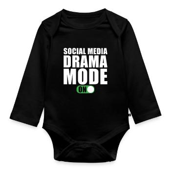Mode médias sociaux activé - Body Bébé bio manches longues - noir - Devant
