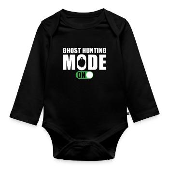 Ghost Hunter Spell Ghost Hunt Mode On - Organic Longsleeve Baby Bodysuit - black - Front