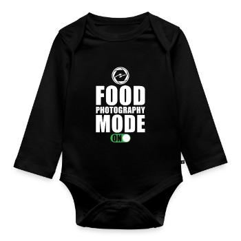 Dicton du photographe culinaire - Body Bébé bio manches longues - noir - Devant