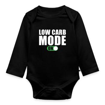 Low Carb Diät Sagen Low Carb Modus Ein Keto Diät - Baby Bio-Langarm-Body - Schwarz - Vorne