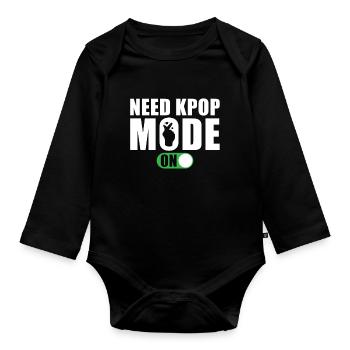 Brauche Kpop-Modus An - Baby Bio-Langarm-Body - Schwarz - Vorne