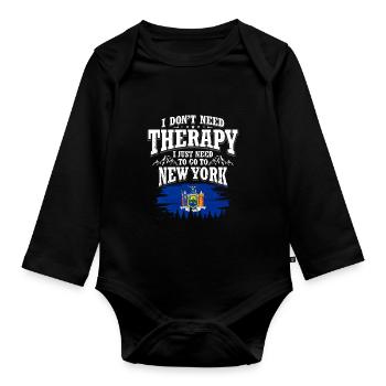 New York - Baby Bio-Langarm-Body - Schwarz - Vorne