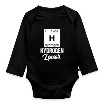 Hydrogen Lover Element Hydrogen Energy - Organic Longsleeve Baby Bodysuit - black - Front