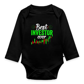 Bester Investor Aller Zeiten Anleger Investieren - Baby Bio-Langarm-Body - Schwarz - Vorne