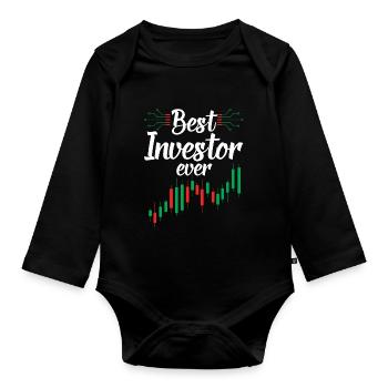 Bester Investor Aller Zeiten Investieren Anleger - Baby Bio-Langarm-Body - Schwarz - Vorne