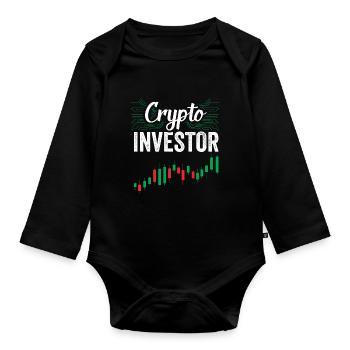 Krypto Investor Crypto Anlegen Investieren Anleger - Baby Bio-Langarm-Body - Schwarz - Vorne