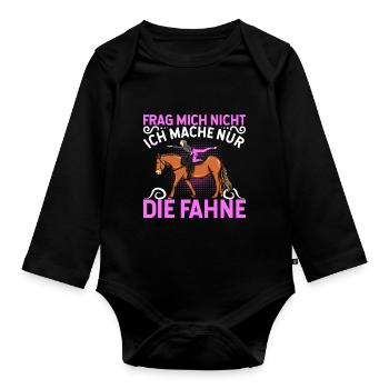 Voltigieren - Baby Bio-Langarm-Body - Schwarz - Vorne