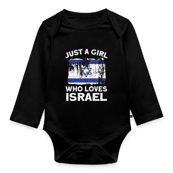 Israel - Baby Bio-Langarm-Body - Schwarz - Vorne