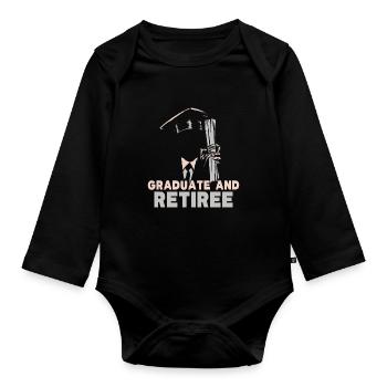 Graduate And Retiree Graduate Festival - Organic Longsleeve Baby Bodysuit - black - Front