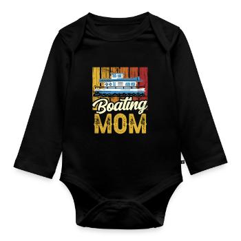 Boating Mother Yacht Boating BoatIng Boat - Organic Longsleeve Baby Bodysuit - black - Front