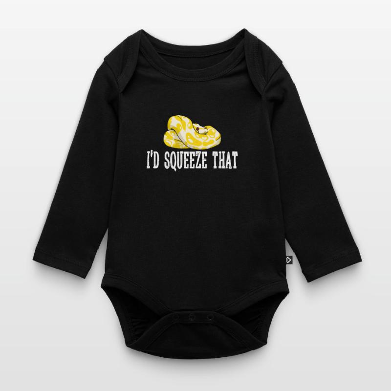 Banana Ball Python I'D Squeeze That Organic Longsleeve Baby Bodysuit