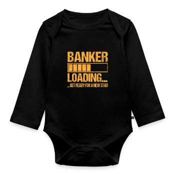 Banker loading Bankcle Training - Organic Longsleeve Baby Bodysuit - black - Front