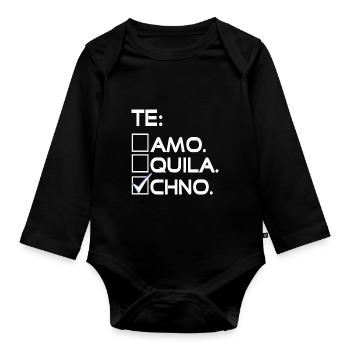 TE: AMO QUILA CHNO Funny Techno Designs T-Shirt - Organic Longsleeve Baby Bodysuit - black - Front