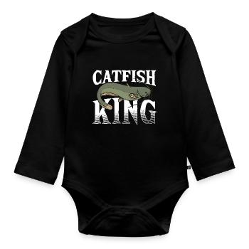 Catfish King Catfish Fishing Fish Hunting - Baby Bio-Langarm-Body - Schwarz - Vorne