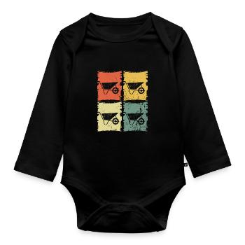Schubkarre Gärtner - Baby Bio-Langarm-Body - Schwarz - Vorne