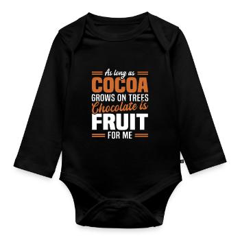 Cocoa Chocolate Fruit Chocolate Lovers - Organic Longsleeve Baby Bodysuit - black - Front