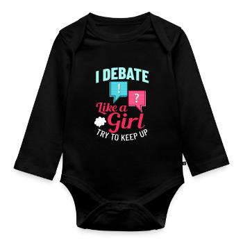 Debate Political Discussion Debate Argument - Organic Longsleeve Baby Bodysuit - black - Front