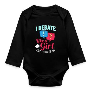 Debate Political Discussion Debate Argument - Organic Longsleeve Baby Bodysuit - black - Front