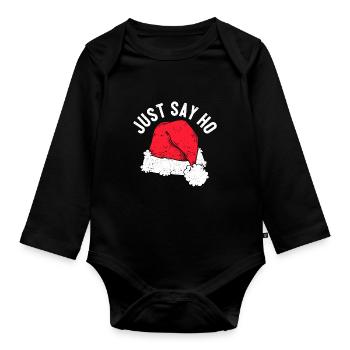 Funny Santa Claus Weihnachten Urlaub Party Pyjama - Baby Bio-Langarm-Body - Schwarz - Vorne