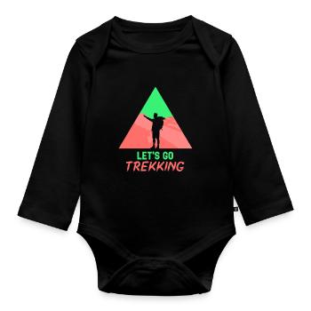 Allons à l’amateur de trekking Randonneur Randonnée - Body Bébé bio manches longues - noir - Devant