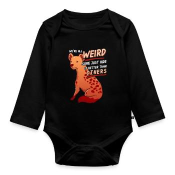We`re All Weird. Some Just Hide It. Lustiger Fuchs - Baby Bio-Langarm-Body - Schwarz - Vorne