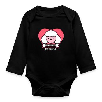 Professional Dog Sitter Dog Dog Sitting - Organic Longsleeve Baby Bodysuit - black - Front
