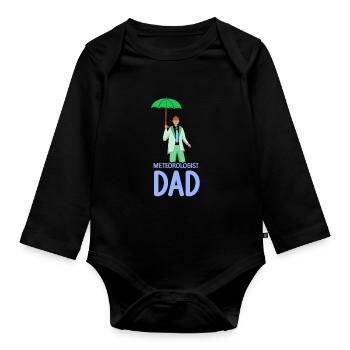 Meteorologist Papa Weather Forecast Meteorology - Organic Longsleeve Baby Bodysuit - black - Front