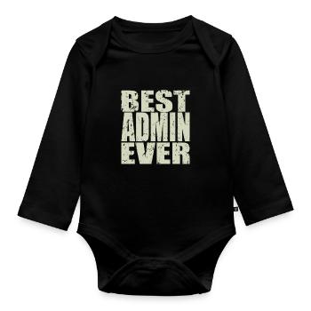 Best Admin ever Admin Geschenk - Baby Bio-Langarm-Body - Schwarz - Vorne