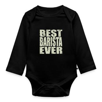 Meilleur barista jamais Barista Cadeau - Body Bébé bio manches longues - noir - Devant