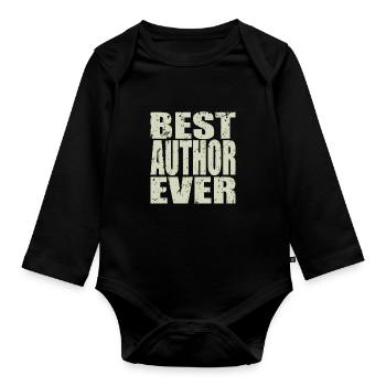 Meilleur auteur de tous les temps Cadeau d’auteur - Body Bébé bio manches longues - noir - Devant
