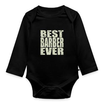Best Barber ever Barber Geschenk - Baby Bio-Langarm-Body - Schwarz - Vorne