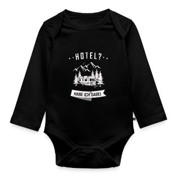 Wohnmobil Camping Zubehör - Baby Bio-Langarm-Body - Schwarz - Vorne