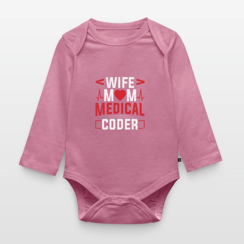 Medizinischer Biller Coding Krankenschwester Ehefrau Mama Medical Coder Baby Bio-Langarm-Body