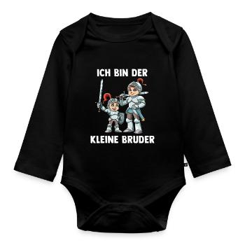Ritter Kleiner Bruder - Ich bin der kleine Bruder - Baby Bio-Langarm-Body - Schwarz - Vorne