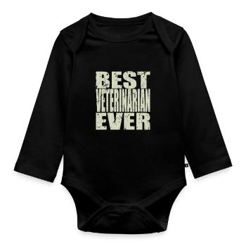 Best Tierarzt ever Tierarzt Geschenk - Baby Bio-Langarm-Body - Schwarz - Vorne