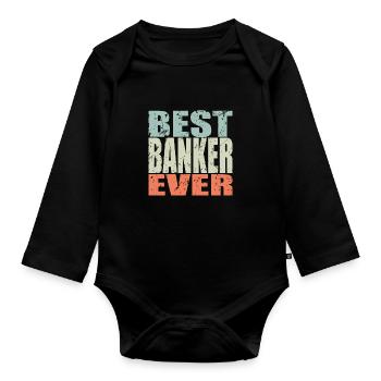Meilleur banquier de tous les temps Cadeau de banquier - Body Bébé bio manches longues - noir - Devant