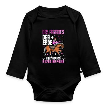 Voltigieren - Baby Bio-Langarm-Body - Schwarz - Vorne