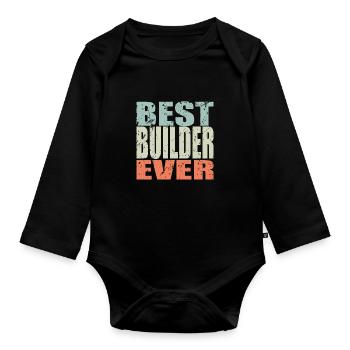 Best Construction Worker ever Construction Worker Gift - Organic Longsleeve Baby Bodysuit - black - Front