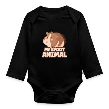 Idée cadeau de pomme de terre à fourrure pour les amateurs de cochon d’Inde - Body Bébé bio manches longues - noir - Devant