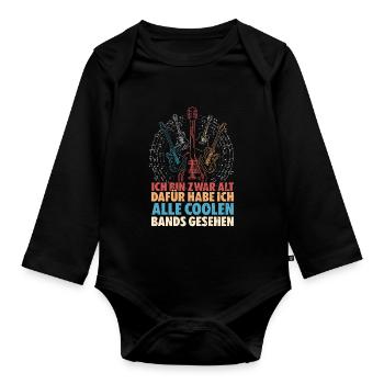 Rocker und Gitarrenliebhaber alle coolen Rockbands - Baby Bio-Langarm-Body - Schwarz - Vorne