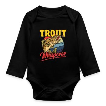 Trout Whisperer Trout Fishing Fish Hunting - Baby Bio-Langarm-Body - Schwarz - Vorne