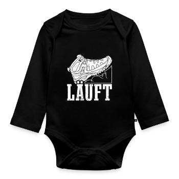 Läuft Wanderschuhe für Wanderer Wandern - Baby Bio-Langarm-Body - Schwarz - Vorne