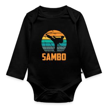 Sambo Trainer Martial Arts Martial Arts Training - Organic Longsleeve Baby Bodysuit - black - Front