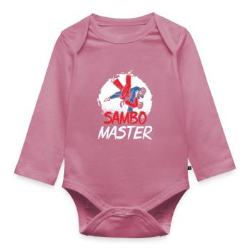 Sambo Master Arts Martiaux Arts Martiaux Formation - Body Bébé bio manches longues - mauve - Devant