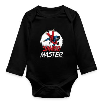 Sambo Master Martial Arts Martial Arts Training - Organic Longsleeve Baby Bodysuit - black - Front